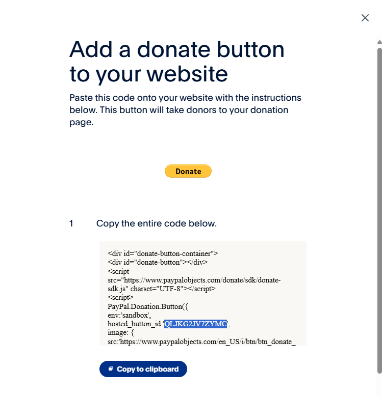 paypal donation button generate